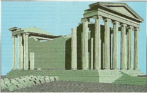 Reconstitution du temple de 
Letoon (D Laroche)