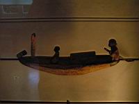 Modele de bateau, Bois de sycomore stuque, v1990-1786 ac JC, Barque transportant la momie (2).jpg